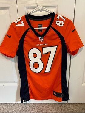 NFL Fanatics Broncos - Decker #87 Orange and Navy Football Jersey